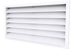 Grille murale extérieure 800x600 aluminium avec ailettes fixes - couleur mixte RAL 9016
