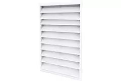 Grille murale extérieure 200x1000 aluminium avec ailettes fixes - couleur mixte RAL 9016