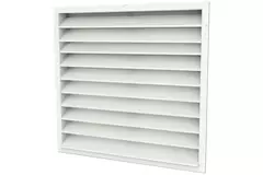 Grille murale extérieure 600x600 aluminium avec ailettes fixes - couleur mixte RAL 9010