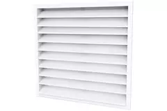 Grille murale extérieure 500x500 en acier avec ailettes fixes - couleur mixte RAL 9016