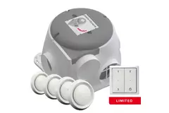 Kit Zehnder ComfoFan Silent Limited 300 m³/h + commande RFT + 4 vannes - fiche avec mise à la terre