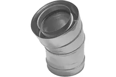 Coude concentrique 30° de 80 - 125 mm de diamètre I316L/I304 (D0,5/0,6) (avec caoutchouc d'étanchéité pour conduit interne)