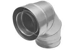 Coude concentrique 90° de 80 - 125 mm de diamètre I316L/I304 (D0,5/0,6) (avec caoutchouc d'étanchéité pour conduit interne)