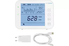 Compteur de CO2 EnviSense avec enregistreur de données - tableau de bord numérique inclus