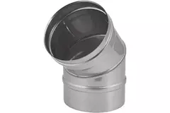 Raccord coudé 45° paroi simple inox conduite de poêle - Ø 500 mm