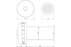 Gaine murale exérieure isolée pour aération naturelle Ø100 mm SPK2-100