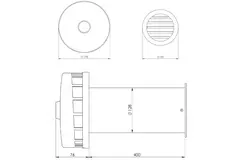 Gaine murale exérieure isolée pour aération naturelle Ø125 mm SPK2-125