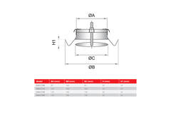 Soupape de ventilation 150mm entrée et sortie avec ressorts de friction - DAV-C150