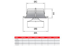 Valve de ventilation 200 mm métal - E-DVS200 RAL9005 30% brillant