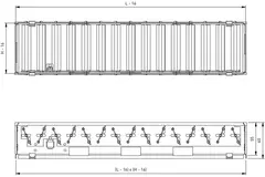 Clapet de réglage du volume pour la grille de ventilation - 525x75