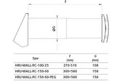 WTW décentralisé HRU wall Ø100 avec télécommande - 25 m³/h - HRU-WALL-RC-100-25-PEG