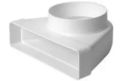 Plastique rectangulaire coude vertical 90° Ø125mm - 220x90mm KLD29-125