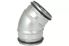Coude spiralé court rond 45° Ø 80 mm pour conduit rigide galvanisé