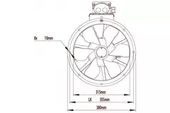 Axial 315mm ventilateur de gaine - AL 315 D4 01