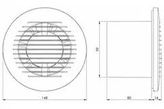 VMC salle de bain rond Ø 100 mm anthracite - base EA100A