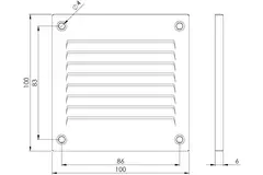 Grille métal 100 x 100 mm gris - MR1010P