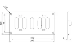 Grille métal réglable 200 x 100 mm blanc - MR2010R - RAL9016