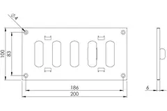 Grille métal réglable 200 x 100 mm noir - MR2010RM - RAL9005