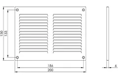 Grille métal 200 x 150 mm blanc - MR2015