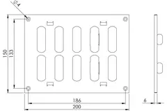 Grille métal réglable 200 x 150 mm blanc - MR2015R - RAL9016