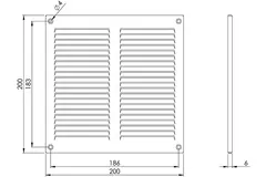 Grille métal 200 x 200 mm blanc - MR2020