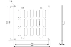 Grille métal réglable 200 x 200 mm blanc - MR2020R - RAL9016