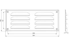 Grille à fente rectangulaire en métal 260 x 105 blanc - MR26105