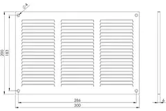 Grille métal 300 x 200 mm noir - MR3020M - RAL9005