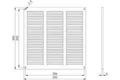 Grille métal 300 x 300 mm blanc - MR3030