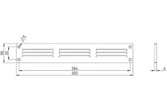 Grille métal 300 x 50 mm noir - MR305M - RAL9005