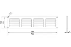 Grille métal 400 x 100 mm beige - MR4010Y