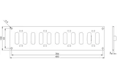 Grille à fente rectangulaire réglable en métal 400 x 100 blanc - MR4010R - RAL9016