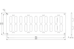 Grille métal réglable 400 x 150 mm galvanisée - MR4015RZn