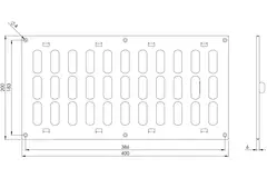 Grille métal réglable 400 x 200 mm noir - MR4020RM - RAL9005