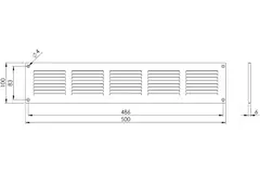 Grille métal 500 x 100 mm marron - MR5010B