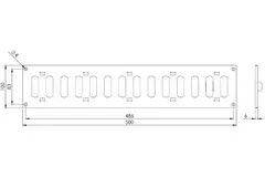 Grille métal réglable 500 x 100 mm noir - MR5010RM - RAL9005