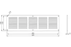 Grille métal 500 x 150 mm blanc - MR5015