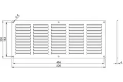 Grille métal 500 x 200 mm zinc - MR5020Zn
