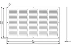Grille métal 500 x 300 mm blanc - MR5030