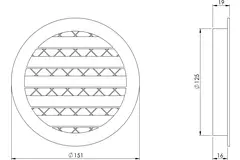 Grille aluminium Ø 125 mm marron - MRA125B - RAL8016