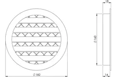 Grille aluminium Ø 160 mm marron - MRA160B - RAL8016