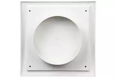 Grille de façade avec clapet anti-retour 190x190 mm diamètre 150 mm blanc - ND15FV