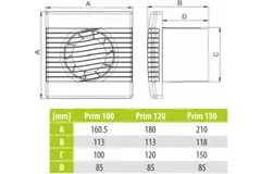 VMC salle de bain Ø 120 mm Blanc - pRim120S