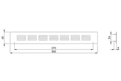 Grille de ventilation plinthe aluminium - or L = 300 mm x H = 40 mm - RA430G