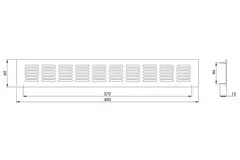Grille de ventilation plinthe aluminium - or L = 400 mm x H = 60 mm - RA640G