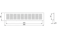 Grille de ventilation plinthe aluminium - noir L = 400 mm x H = 80 mm - RA840B