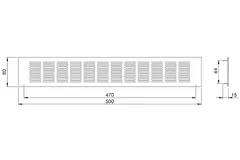 Grille de ventilation plinthe aluminium - noir L = 500 mm x H = 80 mm - RA850B