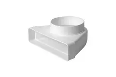 Coude vertical rectangulaire en plastique à 90° Ø 100 mm 220 x 55 mm KLD25-100