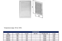 Grille de ventilation rectangulaire grillagée 250 x 170 noir - VR2517M