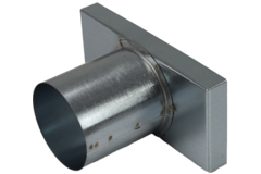 Couvercle 220x80 mm avec raccord de diamètre 80 mm pour le tuyau d'évacuation des fumées